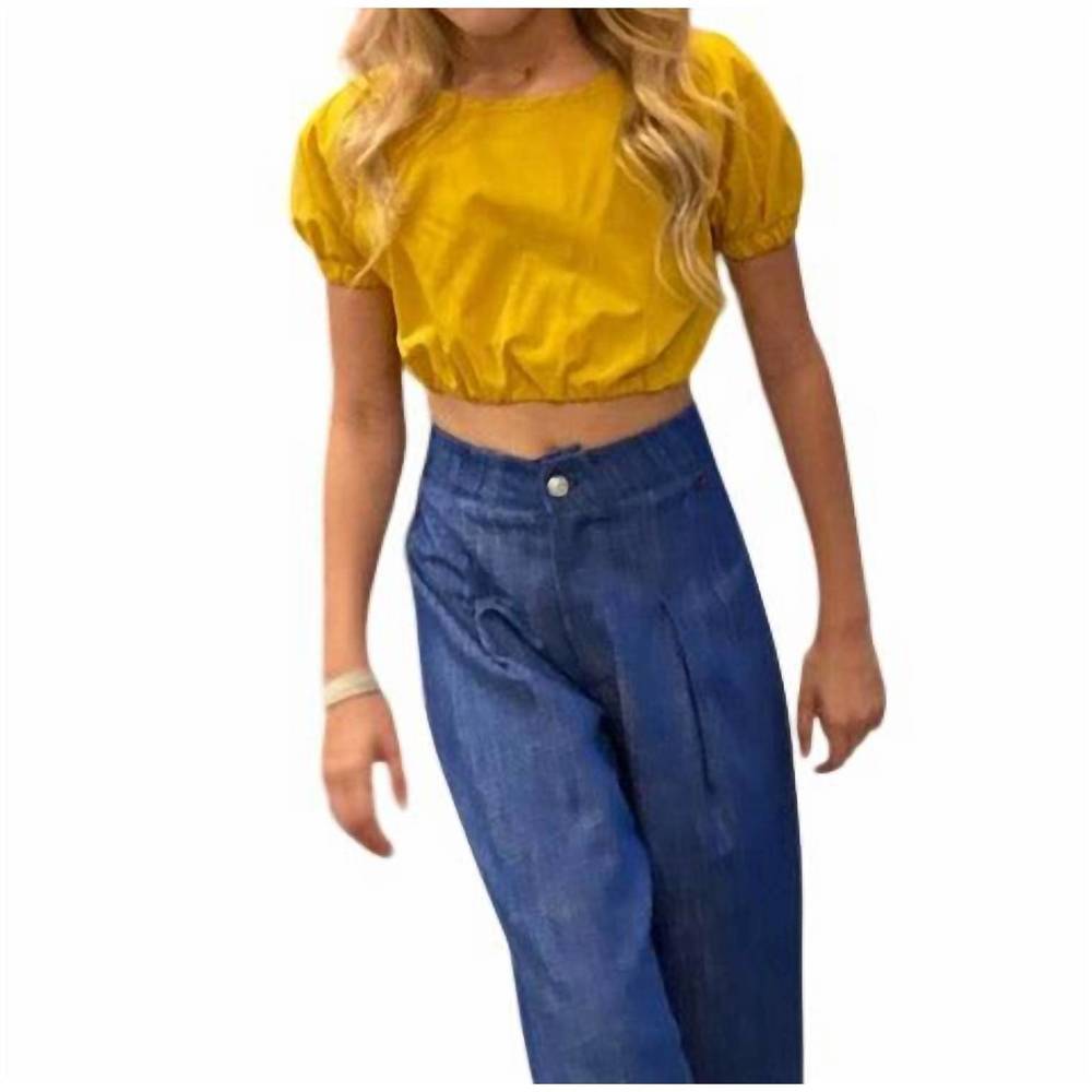 NEW DIXIE girl's crop top in mustard